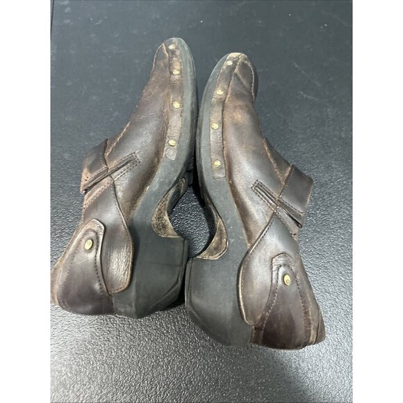 Merrell Shoes Womens Sz 9 Luxe Wrap Brown Leather Slip On Comfort Clogs Nurse - Picture 8 of 9